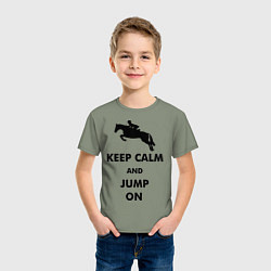 Футболка хлопковая детская Keep Calm & Jump On, цвет: авокадо — фото 2