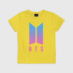 Футболка хлопковая детская BTS: Neon V, цвет: желтый