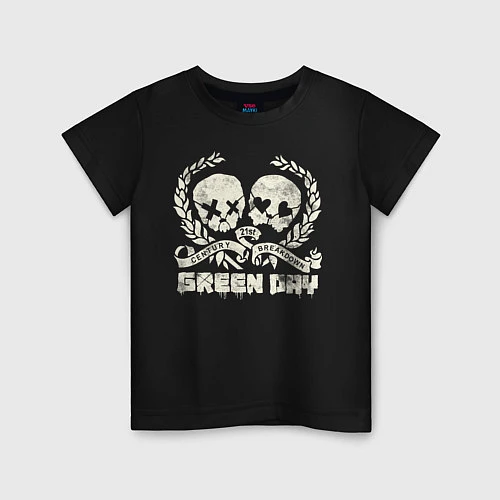 Детская футболка Green Day: Skulls Love / Черный – фото 1