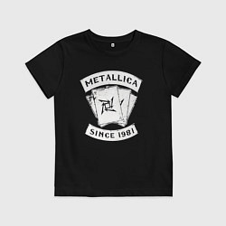 Футболка хлопковая детская Metallica Since 1981, цвет: черный