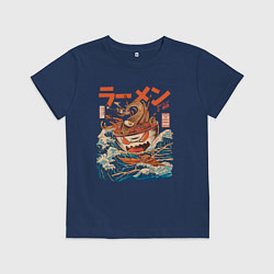 Футболка хлопковая детская Great Ramen: Kanagawa, цвет: тёмно-синий