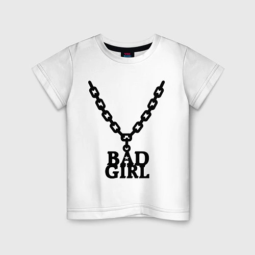 Детская футболка Bad girl chain / Белый – фото 1