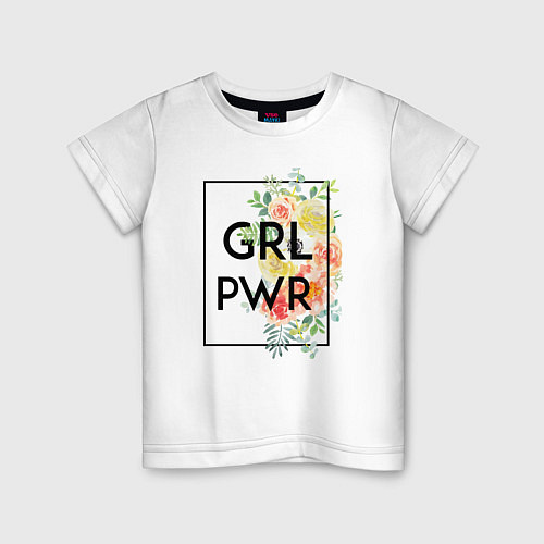 Детская футболка GRL PWR / Белый – фото 1