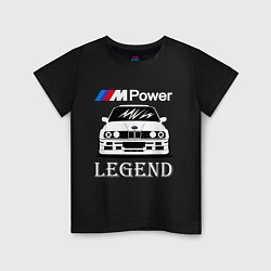 Футболка хлопковая детская BMW M Power: Legend, цвет: черный