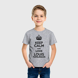 Футболка хлопковая детская Keep Calm & Love Louis Tomlinson, цвет: меланж — фото 2