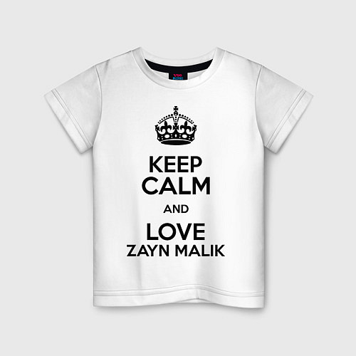 Детская футболка Keep Calm & Love Zayn Malik / Белый – фото 1