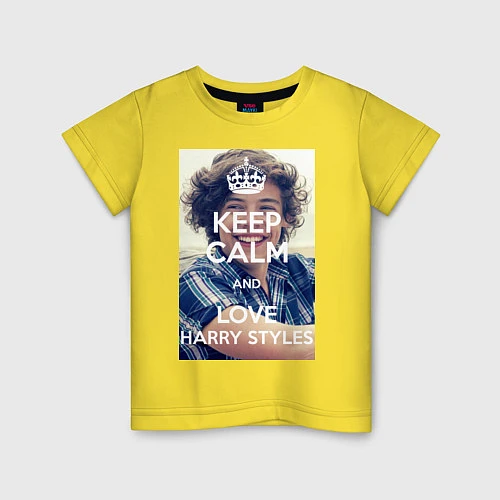 Детская футболка Keep Calm & Love Harry Styles / Желтый – фото 1