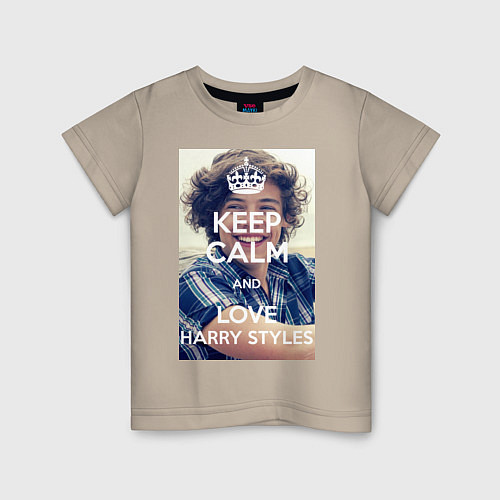 Детская футболка Keep Calm & Love Harry Styles / Миндальный – фото 1