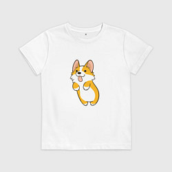 Детская футболка Корги лапочка