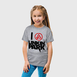 Футболка хлопковая детская I love Linkin Park, цвет: меланж — фото 2