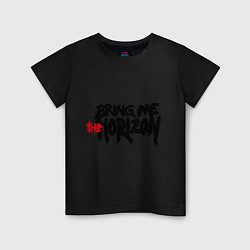 Футболка хлопковая детская Bring me the horizon, цвет: черный