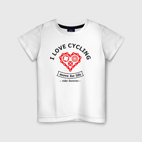 Детская футболка I Love Cycling / Белый – фото 1