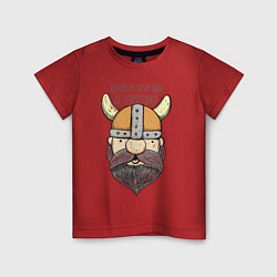 Футболка хлопковая детская Born to be a Viking, цвет: красный