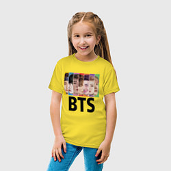 Футболка хлопковая детская BTS: Boys Faces, цвет: желтый — фото 2