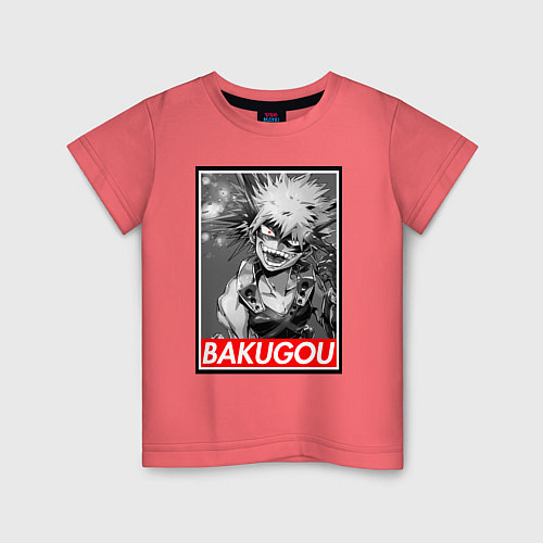 Детская футболка BAKUGOU monochrome / Коралловый – фото 1