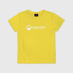Футболка хлопковая детская Black Mesa: Research Facility, цвет: желтый