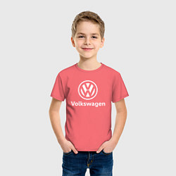 Футболка хлопковая детская VOLKSWAGEN, цвет: коралловый — фото 2