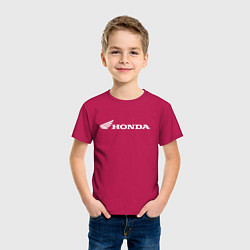 Футболка хлопковая детская HONDA, цвет: маджента — фото 2