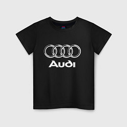 Футболка хлопковая детская AUDI, цвет: черный