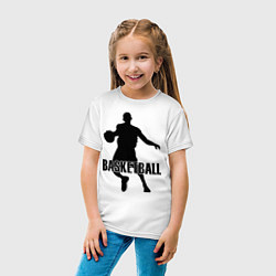 Футболка хлопковая детская Basketball Player, цвет: белый — фото 2