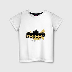 Футболка хлопковая детская Москва - Россия, цвет: белый