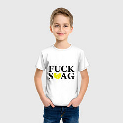 Футболка хлопковая детская Fuck Wu-Tang SWAG цвета белый — фото 2
