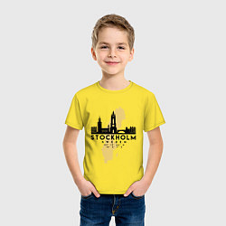 Футболка хлопковая детская Stockholm, цвет: желтый — фото 2