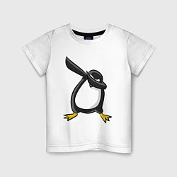 Футболка хлопковая детская DAB Pinguin, цвет: белый