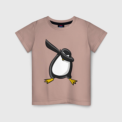 Детская футболка DAB Pinguin / Пыльно-розовый – фото 1