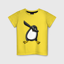 Футболка хлопковая детская DAB Pinguin, цвет: желтый