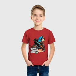 Футболка хлопковая детская GTA 5: Motorbuster, цвет: красный — фото 2