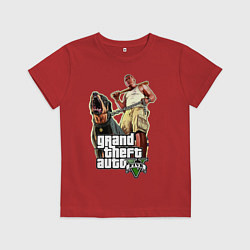 Футболка хлопковая детская GTA 5: Man & Dog, цвет: красный