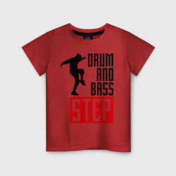 Футболка хлопковая детская Drum and Bass Step, цвет: красный