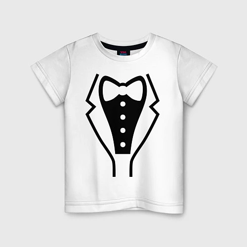 Детская футболка Класcический смокинг / Белый – фото 1