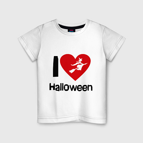 Детская футболка I love halloween (Я люблю хэллоуин) / Белый – фото 1