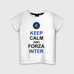 Футболка хлопковая детская Keep Calm & Forza Inter, цвет: белый