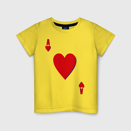 Детская футболка Червовый туз / Желтый – фото 1