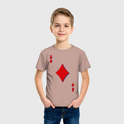 Футболка хлопковая детская Бубновый туз, цвет: пыльно-розовый — фото 2