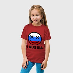 Футболка хлопковая детская I russia, цвет: красный — фото 2