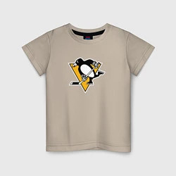 Футболка хлопковая детская Pittsburgh Penguins: Evgeni Malkin, цвет: миндальный