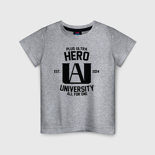 Детская футболка MHA - PLUS ULTRA HERO UNIVERSITY / Меланж – фото 1