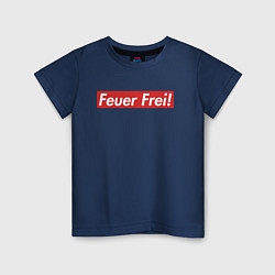 Футболка хлопковая детская Feuer Frei!, цвет: тёмно-синий