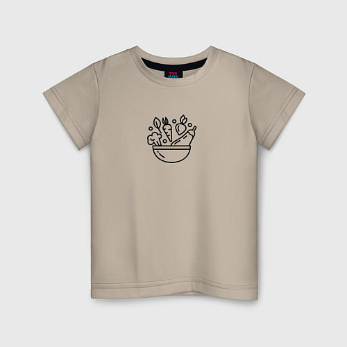 Детская футболка Vegan Food Минимализм / Миндальный – фото 1