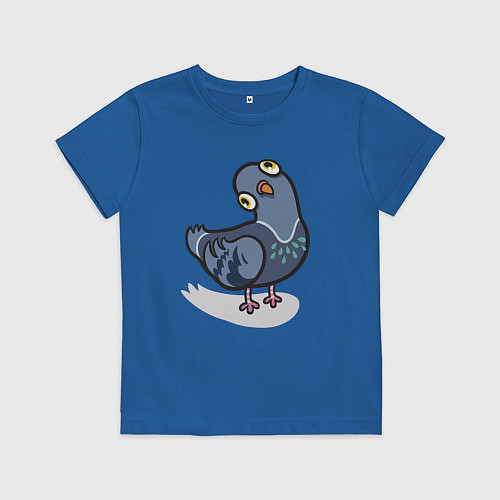 Детская футболка Удивленный голубь / Синий – фото 1