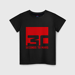 Футболка хлопковая детская 30 seconds to mars, цвет: черный