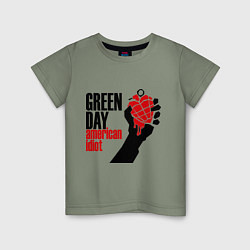Футболка хлопковая детская Green Day: American idiot, цвет: авокадо