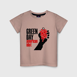 Футболка хлопковая детская Green Day: American idiot, цвет: пыльно-розовый