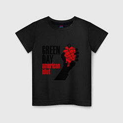Футболка хлопковая детская Green Day: American idiot, цвет: черный