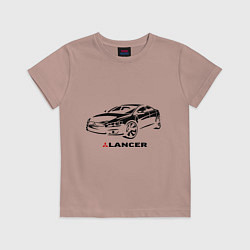 Футболка хлопковая детская Mitsubishi lancer, цвет: пыльно-розовый