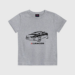 Футболка хлопковая детская Mitsubishi lancer, цвет: меланж